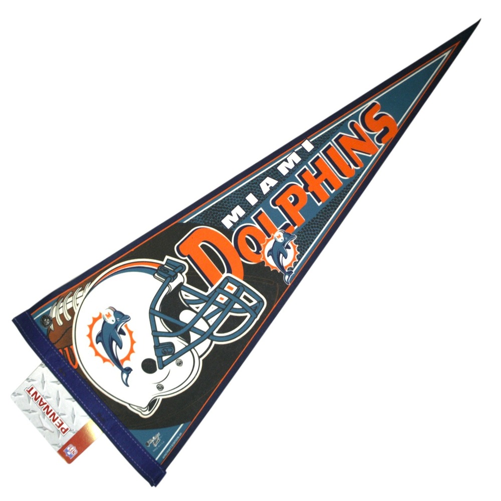 VTG NOS WinCraft Miami Dolphins Pennant NFL Helmet Felt USA Deadstock‎ Y2K